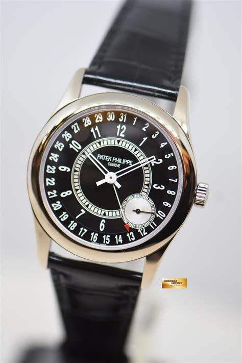 patek philippe calatrava 39mm white gold watch black leather strap|Patek Philippe watch models.